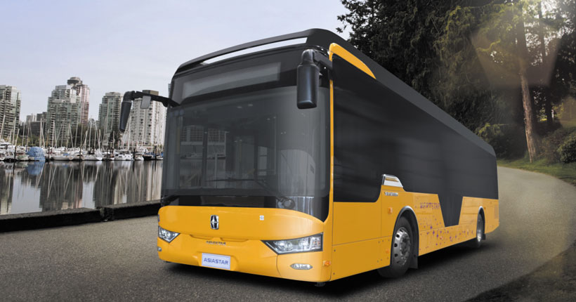 亞星10米純電動城市客車外觀